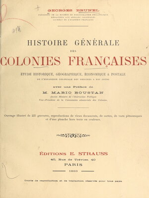 cover image of Histoire générale des colonies françaises